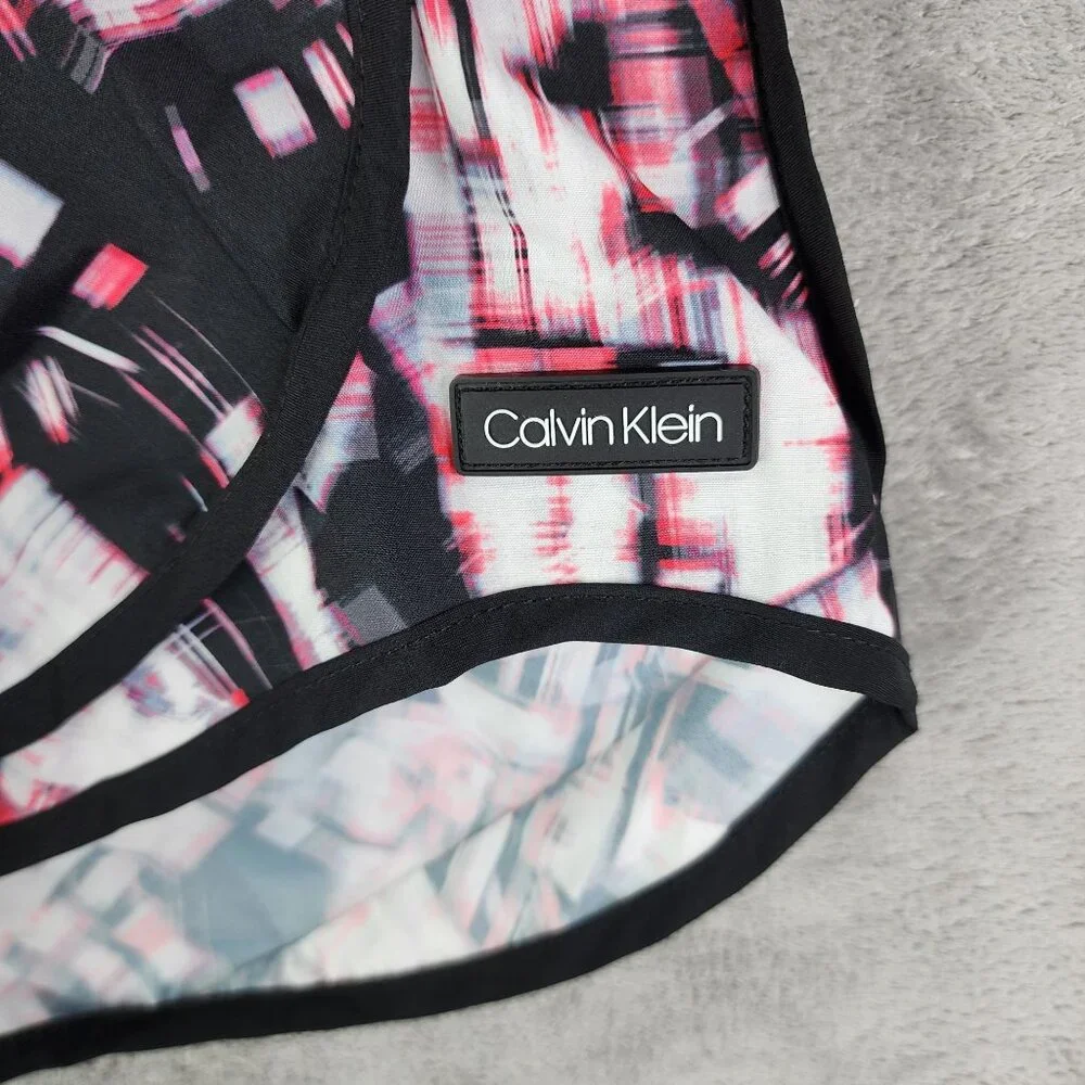 Womens Calvin Klein Athletic Running Shorts Pink White Black Size S